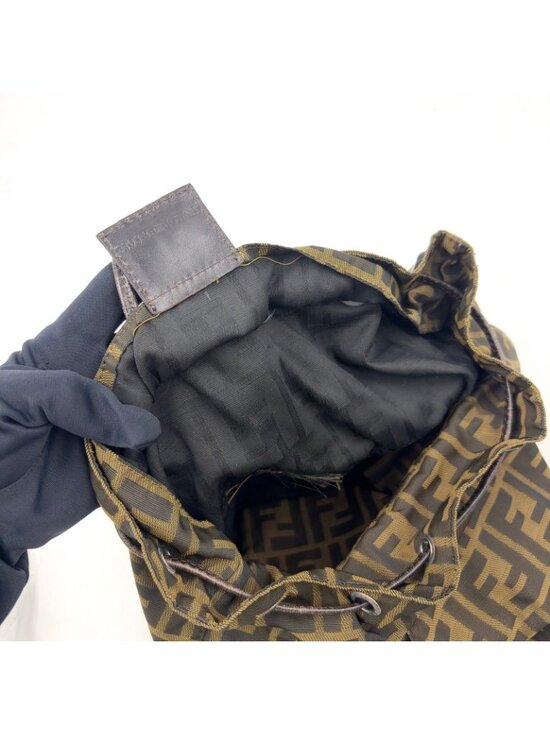 Fendi Zucca Leather Canvas Brown Backpack Silver main image 9